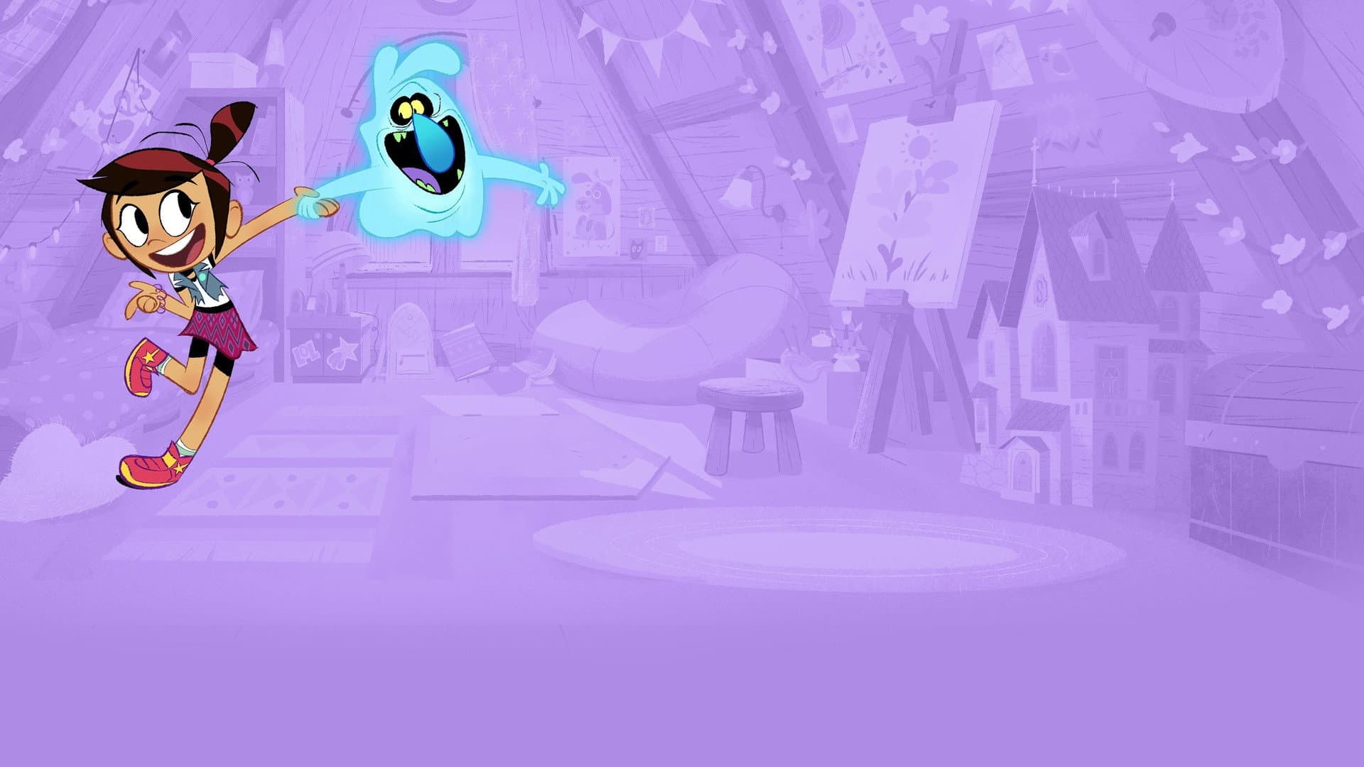 Spring Shorts-Tacular with the Ghost and Molly McGee Backdrop